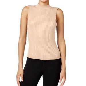 Ribbed Knit Turtleneck Blouse